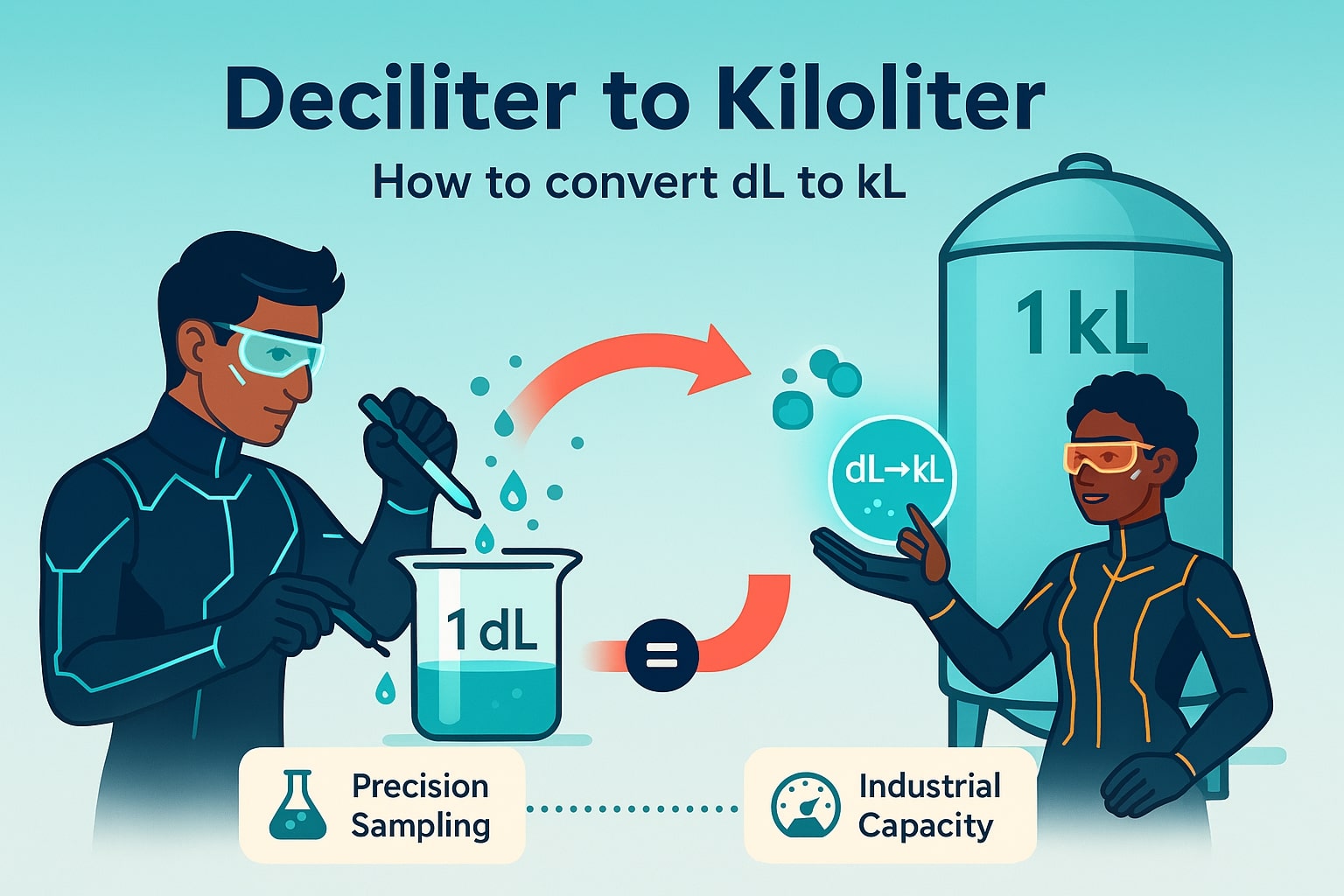 Deciliters to Kiloliters Converter