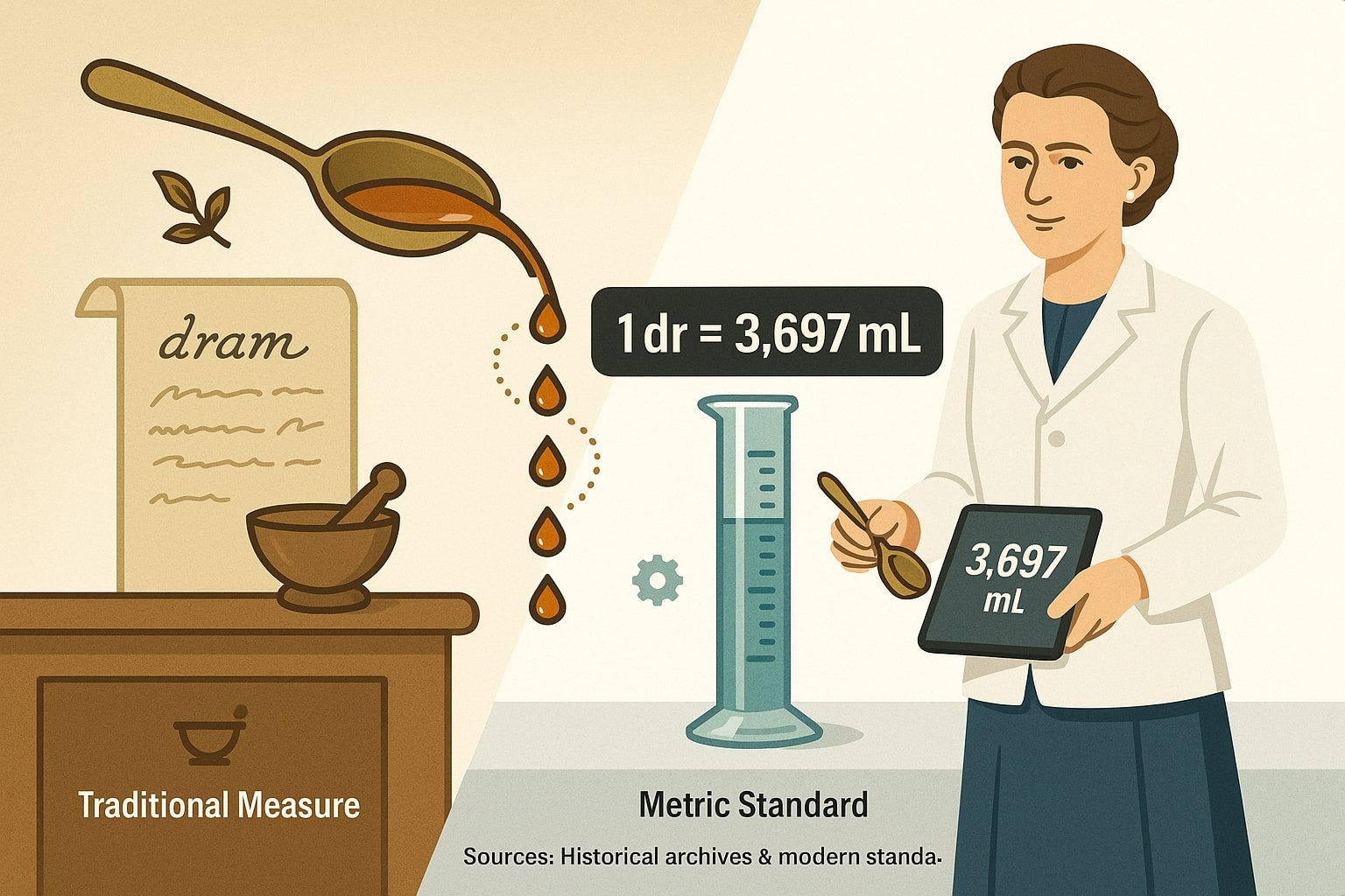 ドラムからミリリットルへの変換ツール
