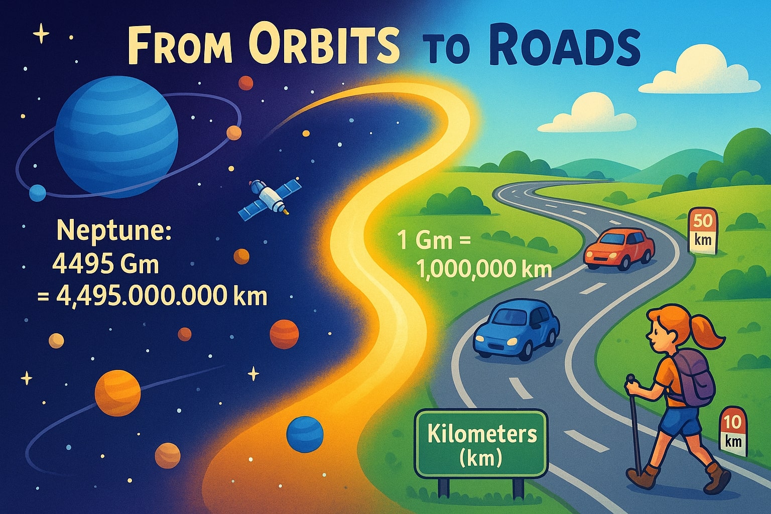 ギガメートルからキロメートルへの変換ツール