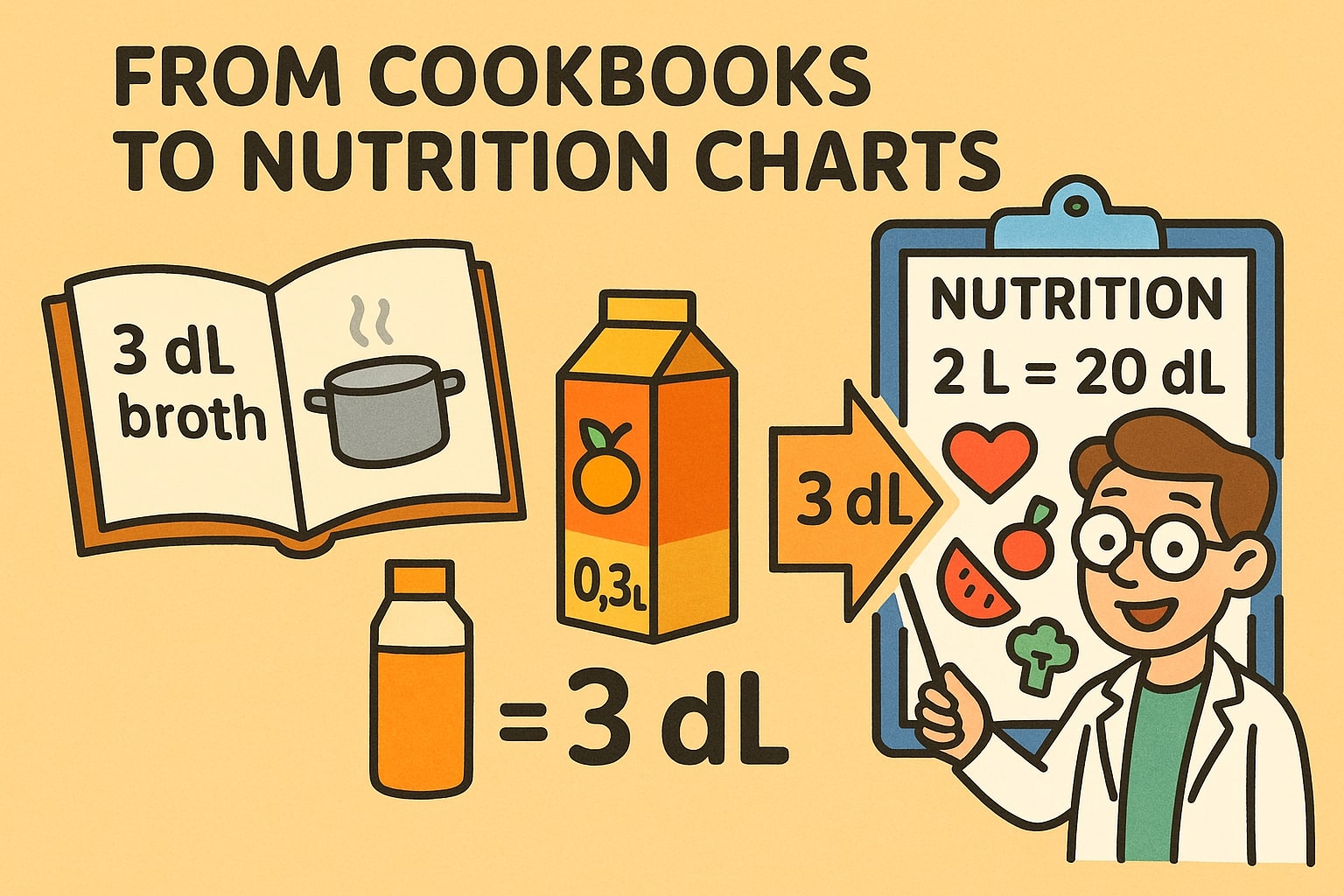 リットルからデシリットルへの変換ツール
