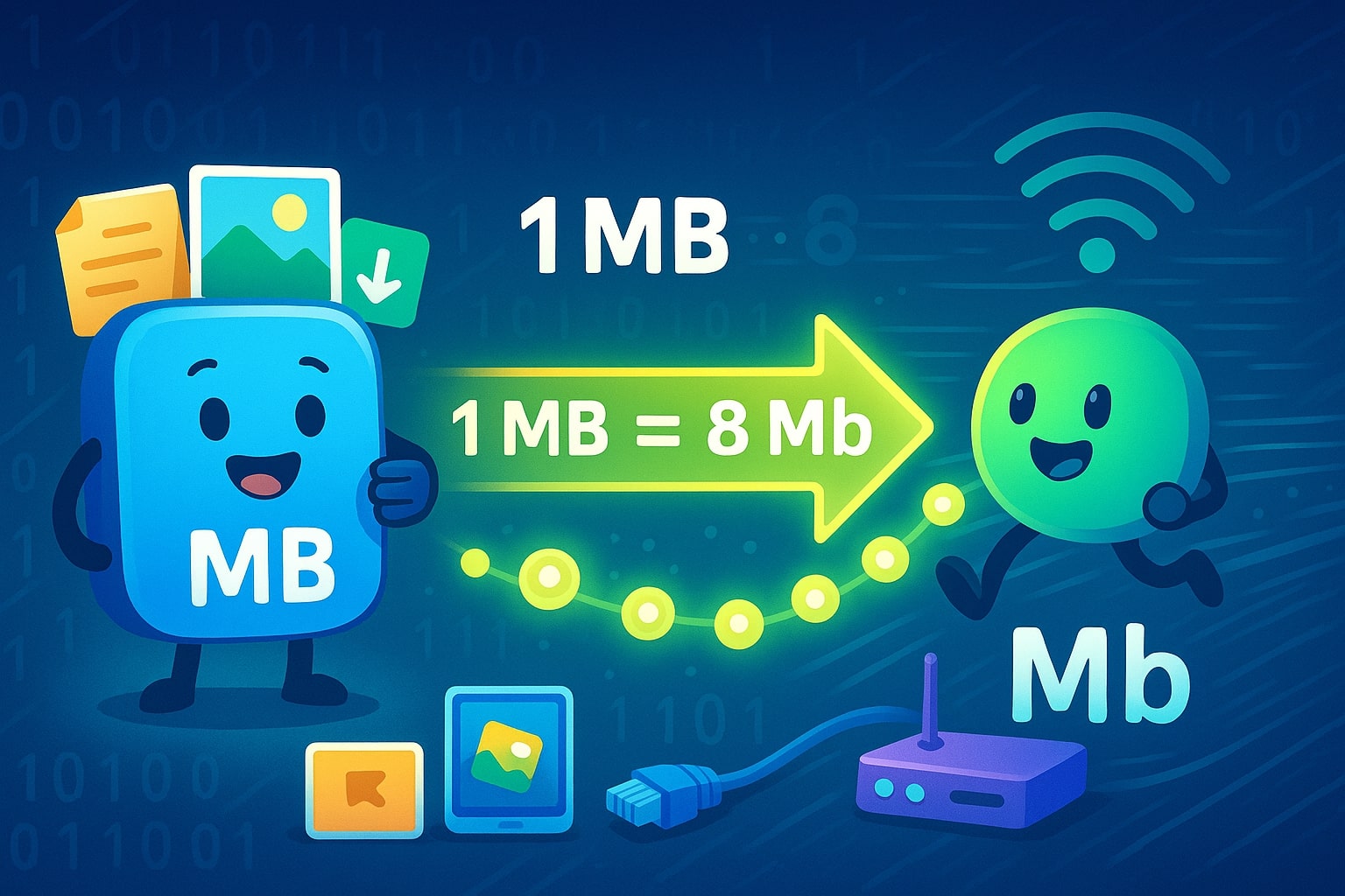 メガバイトからメガビットへの変換ツール