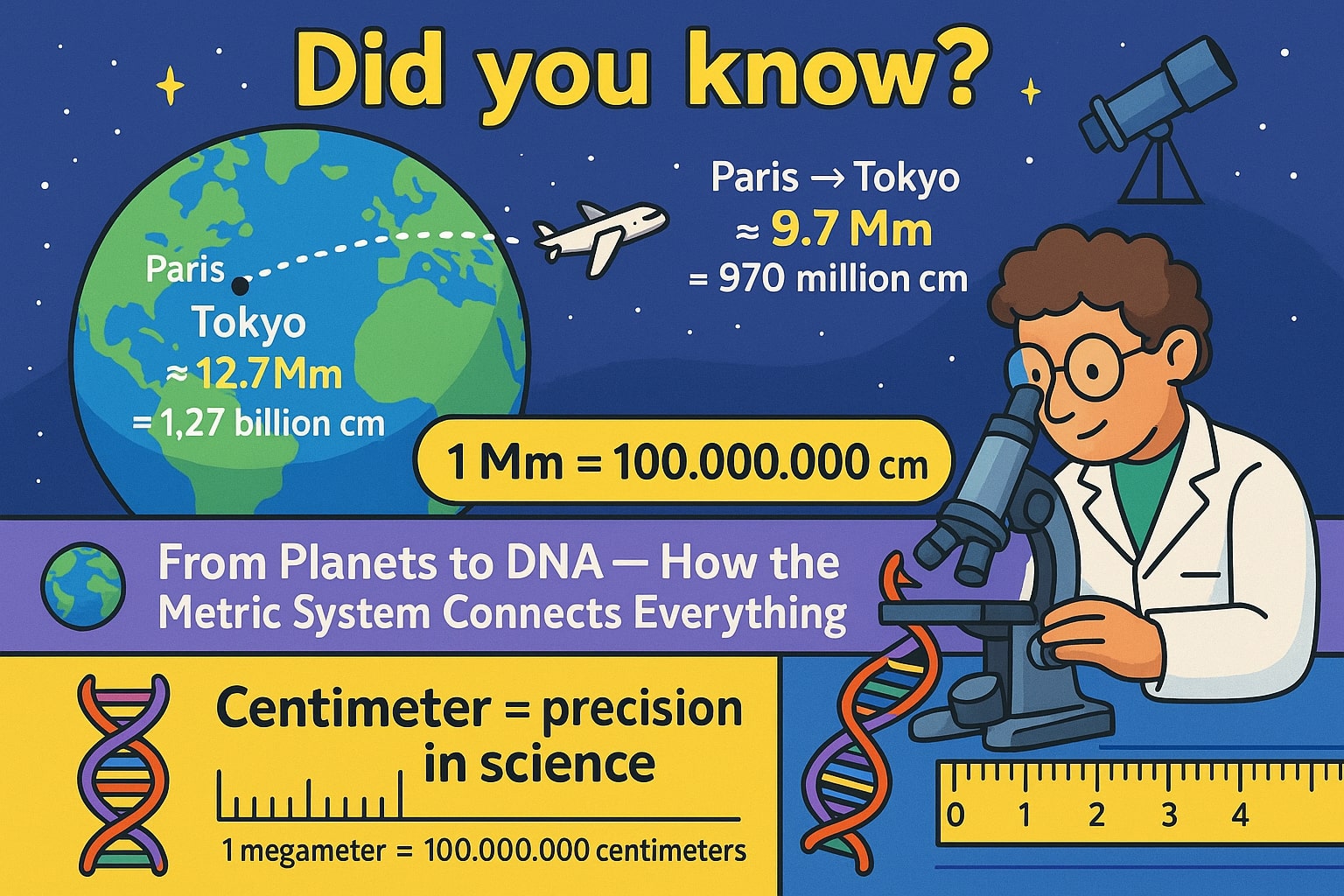 メガメートルからセンチメートルへの変換