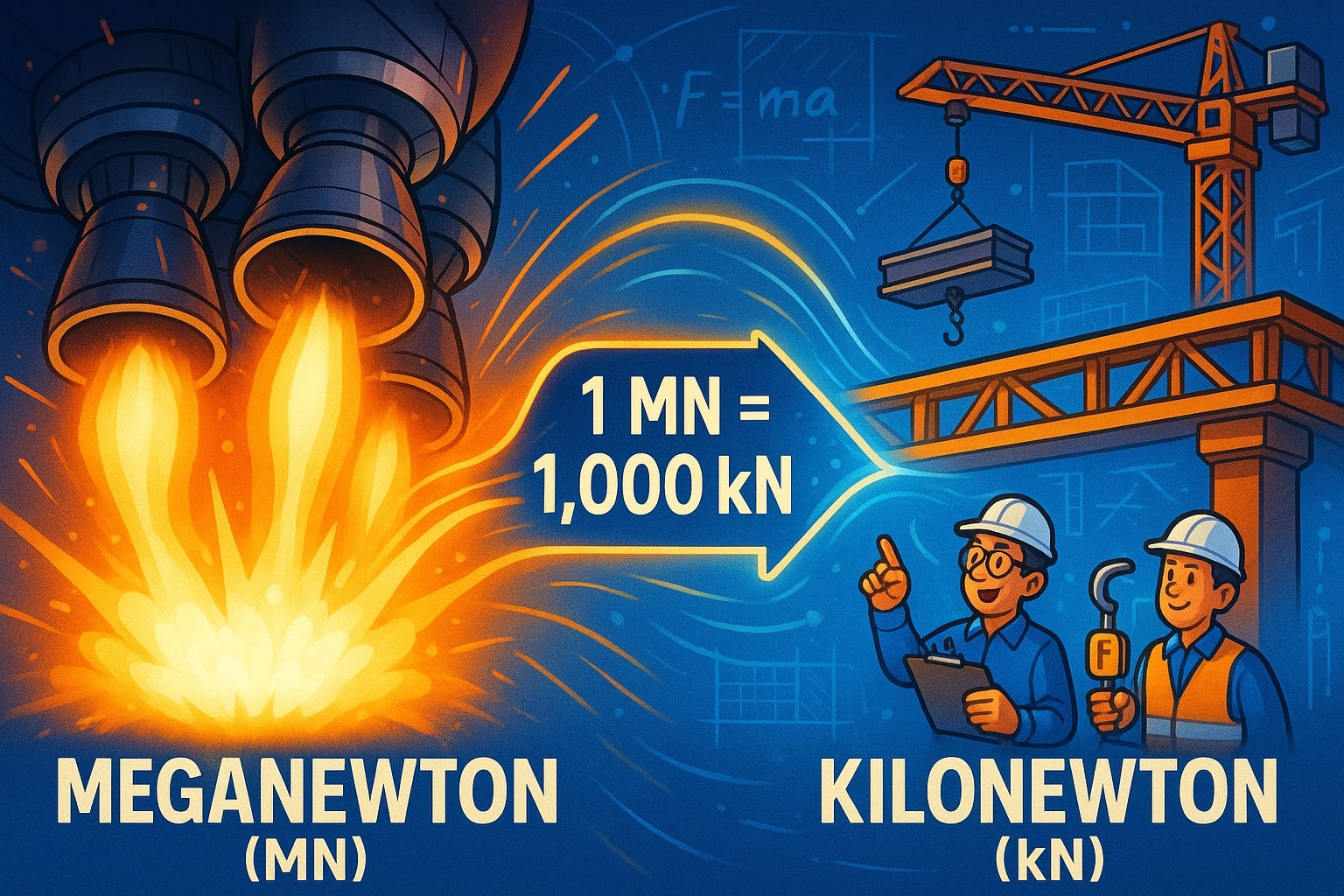 メガニュートンからキロニュートンへの変換ツール