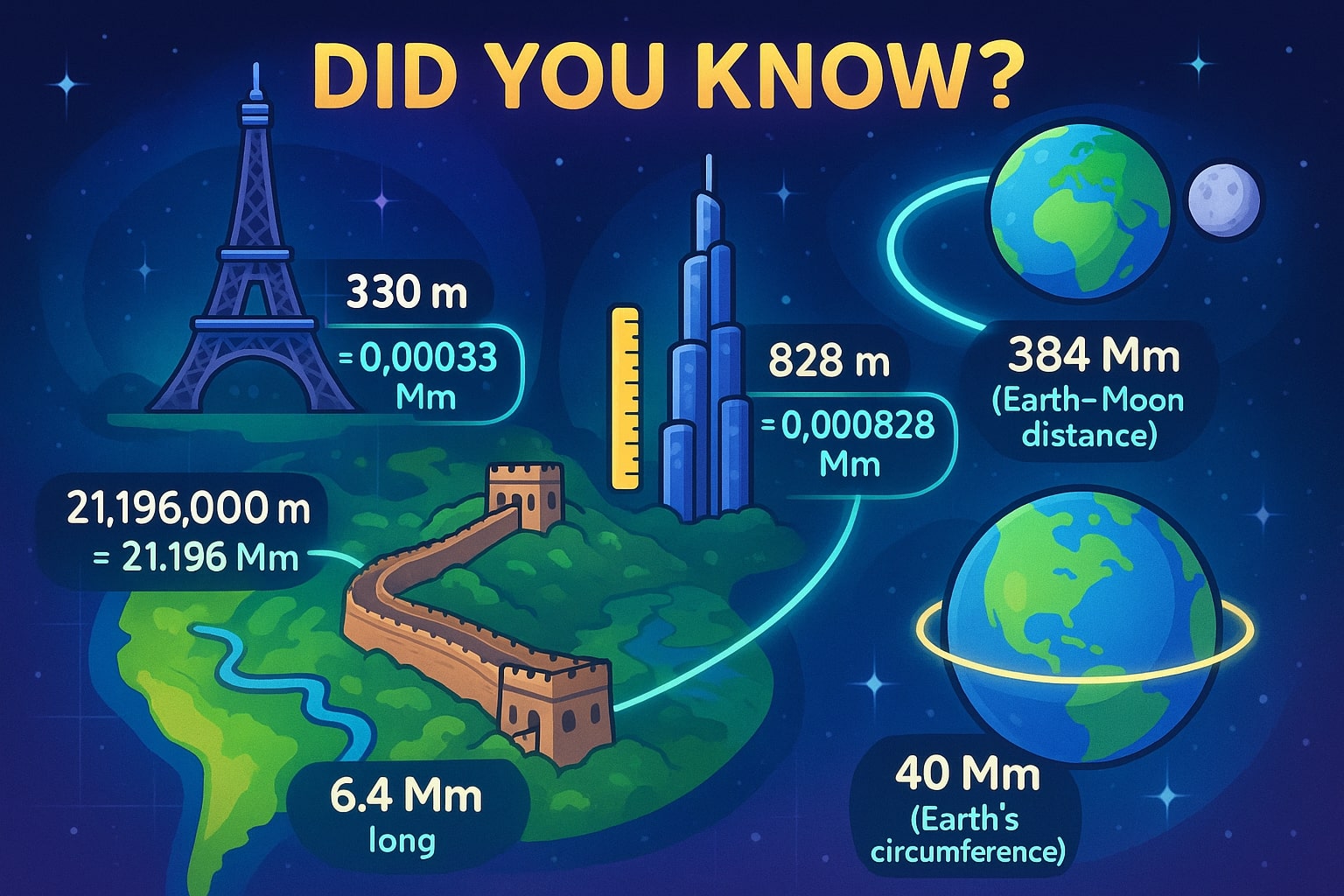 メートルからメガメートルへの変換ツール