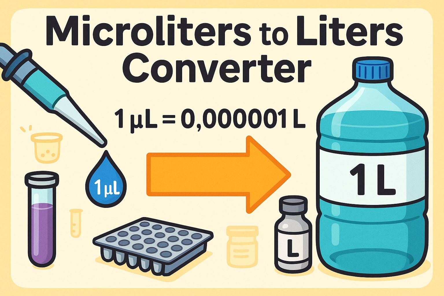 マイクロリットルからリットルへの換算ツール