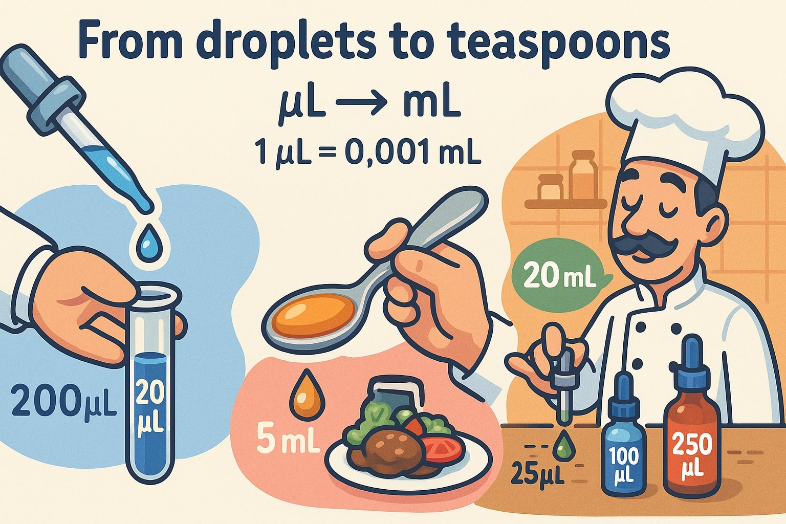 マイクロリットルからミリリットルへの変換ツール