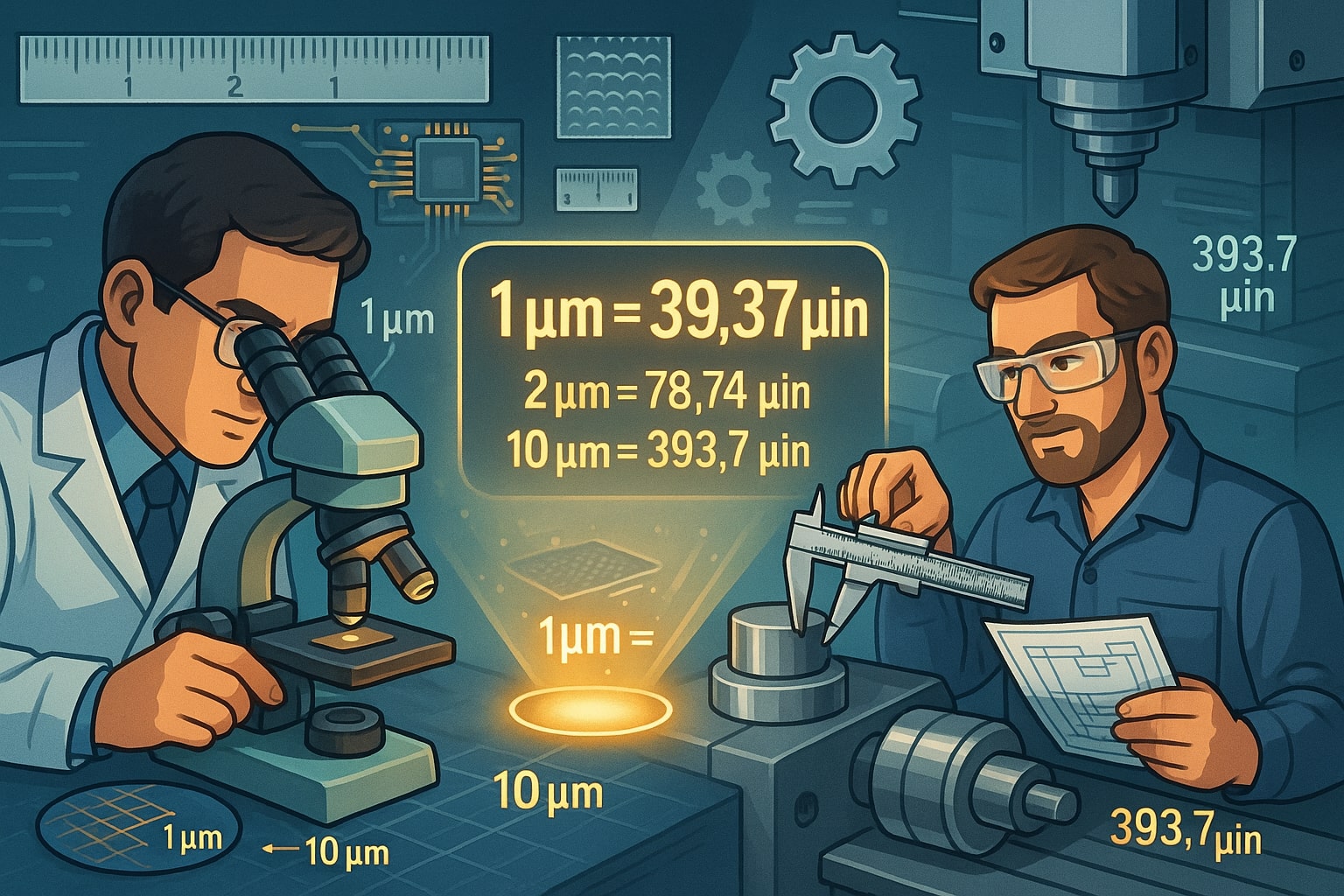 マイクロメートルからマイクロインチへの変換ツール
