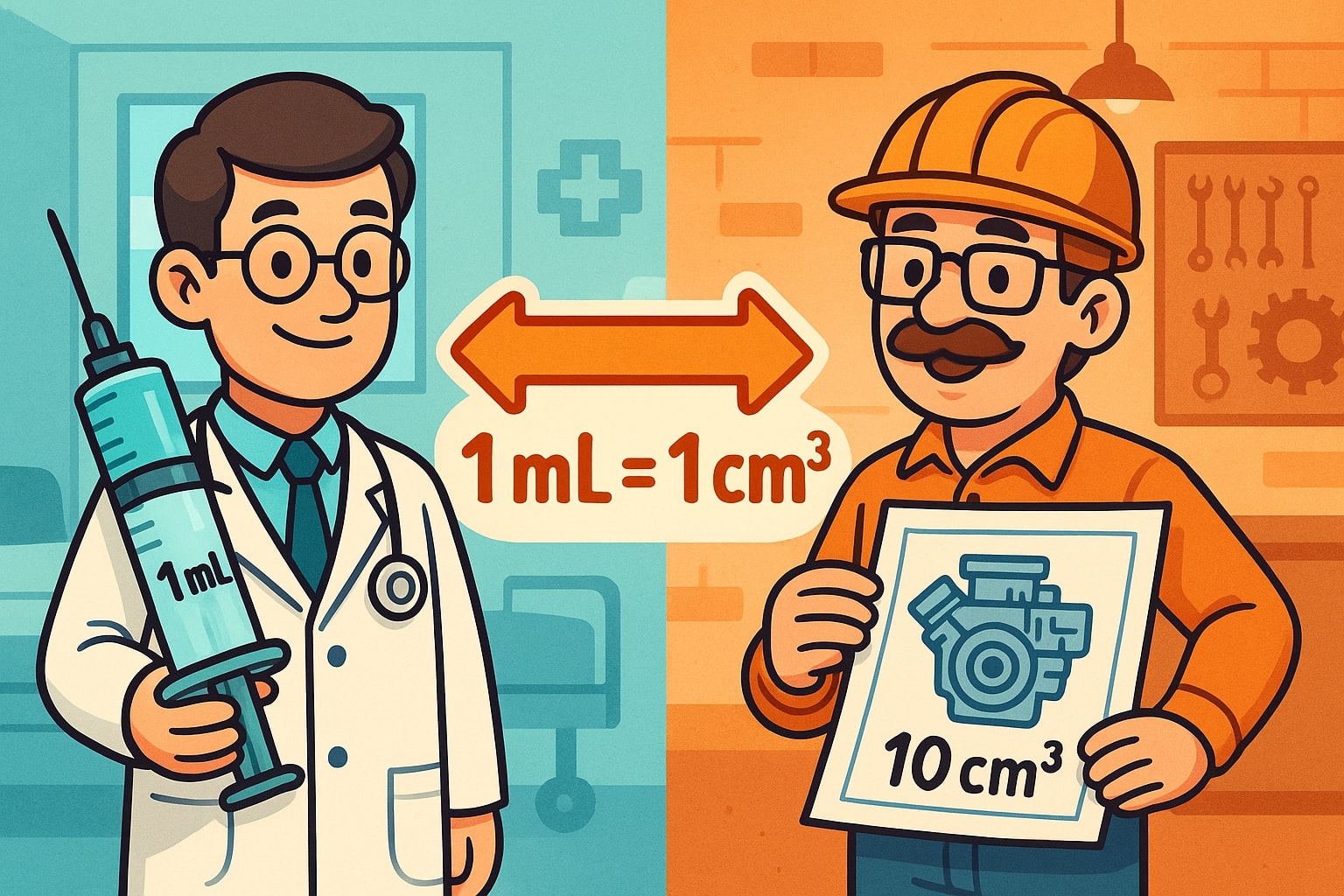 ミリリットルから立方センチメートルへの換算ツール