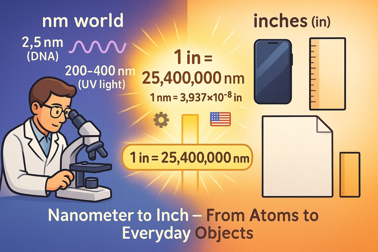 ナノメートルからインチへの変換ツール