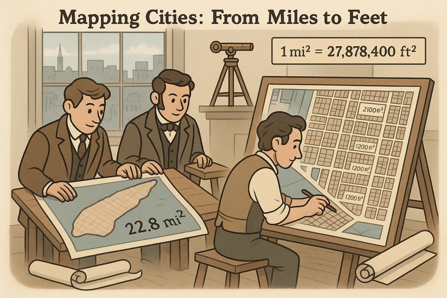 平方マイルから平方フィートへの変換ツール